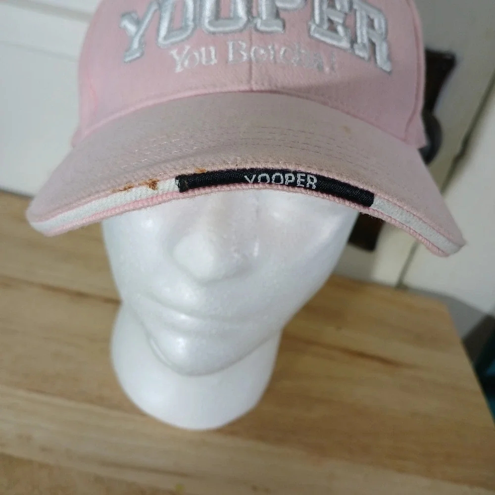 YOOPER You Betcha! Novelty Pink Baseball Cap Adjustable Michigan Upper Peninsula
